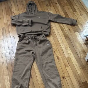 Brown Hoodie and Sweatpants Set